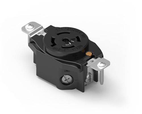 Industrial Straight Blade Locking Receptacle | 20 Amp, 120/208V | NEMA L21-20R