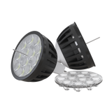 Smart RGB-WW Bluetooth MR-16 Drop-In LED Lamp, 1W–5W, aluminum housing, tunable CCT 2200K–5700K with RGB spectrum.