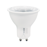 MR16 GU10 6.5W LED bulb with 5 CCT selectable color temperatures, 40-degree beam angle, and white finish.