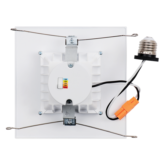 Five-to-six-inch-square-smooth-led-recessed-downlight-retrofit-kit-with-e26-adapter