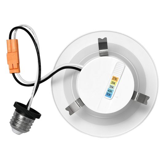 Four-inch-round-baffled-led-recessed-downlight-retrofit-kit-with-e26-adapter