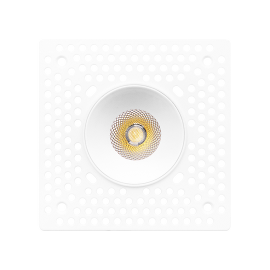 Flush-mount-mud-in-square-white-trimless-micro-spotlight-with-38-degree-lens