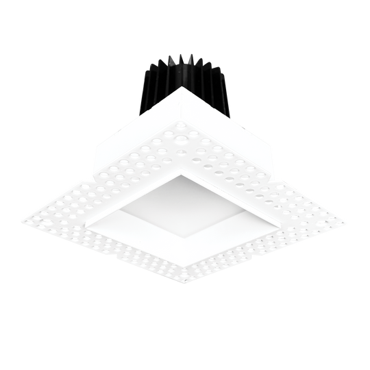 3 Inch Square Regressed Push N'Lock Trimless LED Downlight | 950Lm | 120/277V | CCT Selectable | Chatam Collection | Luxrite LR25437