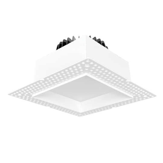 4 Inch Square Regressed Push N'Lock Trimless LED Downlight | 1,950Lm | 120/277V | CCT Selectable | Chatam Collection | Luxrite LR25439