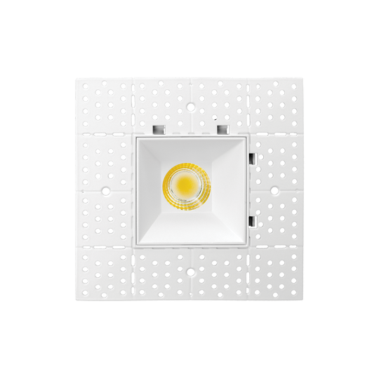 Micro-aperture-one-inch-square-mud-in-recessed-downlight-fixture-white
