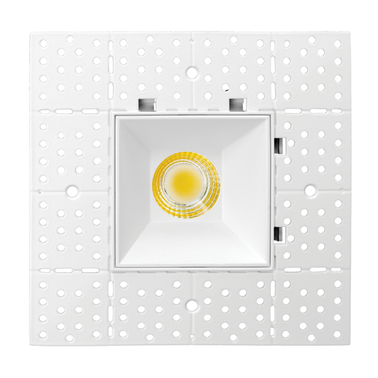 Micro-aperture-four-inch-square-mud-in-recessed-downlight-fixture-white