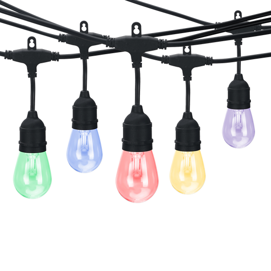 24FT Plug In Outdoor String Light | 3.6W | RGBW | 120/240V | Luxrite LR40035