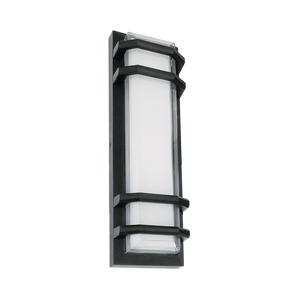 LR40315 16-inch black double ring designer LED wall sconce with CCT selectable lighting - Available at Electrical Marketplace