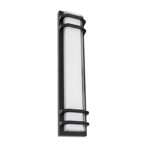 LR40317 24-inch black double ring designer LED wall sconce with CCT selectable lighting - Available at Electrical Marketplace