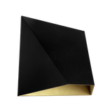 6-inch black and gold designer LED wall fixture with selectable color temperature