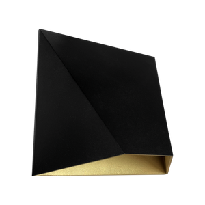 6-inch black and gold designer LED wall fixture with selectable color temperature - Available at Electrical Marketplace