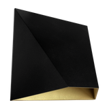 LR40323 8-inch black and gold designer wall fixture with CCT selectable LED lighting