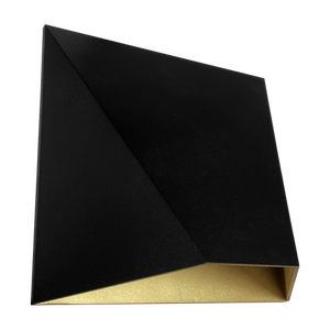 LR40323 8-inch black and gold designer wall fixture with CCT selectable LED lighting - Available at Electrical Marketplace