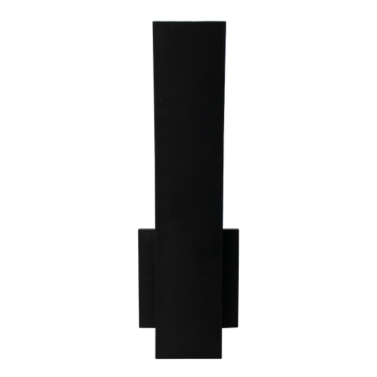 15-inch curved outdoor wall sconce in black finish with CCT selectable lighting