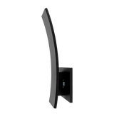 15-inch curved outdoor wall sconce in black finish with CCT selectable lighting