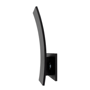 15-inch curved outdoor wall sconce in black finish with CCT selectable lighting - Available at Electrical Marketplace