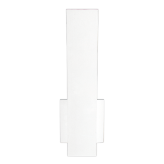 15-inch curved outdoor wall sconce in white finish with CCT selectable lighting
