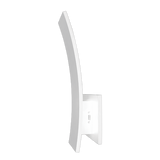 15-inch curved outdoor wall sconce in white finish with CCT selectable lighting