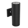 12-inch black up-down outdoor cylinder LED light with selectable wattage and color temperature (LR40337).