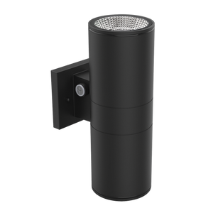 12-inch black up-down outdoor cylinder LED light with selectable wattage and color temperature (LR40337). - Available at Electrical Marketplace
