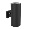 12-inch black up-down high output outdoor cylinder LED light with selectable wattage and color temperature (LR40338).