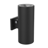 12-inch black up-down high output outdoor cylinder LED light with selectable wattage and color temperature (LR40338).