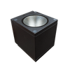 LR40343 3-inch black cube LED wall sconce with up-down CCT selectable lighting