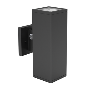 10-inch black up-down outdoor wall sconce LED light with selectable wattage and color temperature (LR40345). - Available at Electrical Marketplace