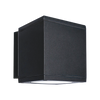LR40346 4-inch black cube LED wall sconce downlight with CCT selectable lighting