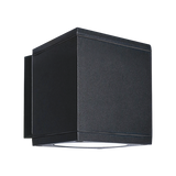LR40346 4-inch black cube LED wall sconce downlight with CCT selectable lighting