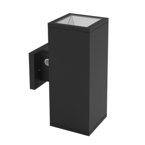 12-inch black up-down high output outdoor wall sconce LED light with selectable wattage and color temperature (LR40347). - Available at Electrical Marketplace