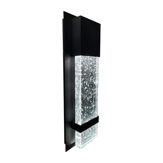 LR40390 14-inch black bubble glass designer LED wall sconce with CCT selectable lighting