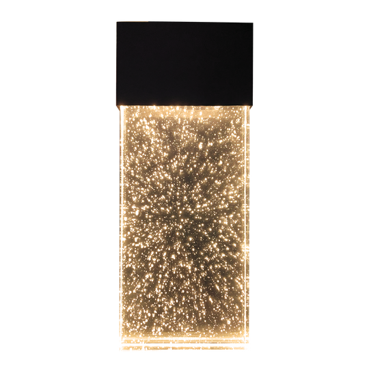 LR40393 14-inch black bubble glass vertical designer LED wall sconce with CCT selectable lighting
