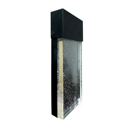 LR40393 14-inch black bubble glass vertical designer LED wall sconce with CCT selectable lighting