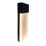 LR40393 14-inch black bubble glass vertical designer LED wall sconce with CCT selectable lighting
