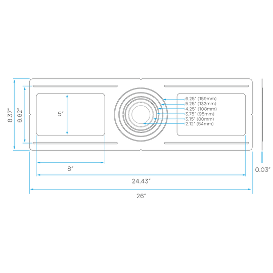 Flat-rough-in-joist-bracket-for-canless-LED-wafer-downlights-with-multi-size-rings