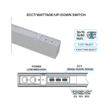 LR42605 2-foot architectural linkable linear LED fixture in white, up/down selectable