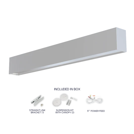 LR42605 2-foot architectural linkable linear LED fixture in white, up/down selectable