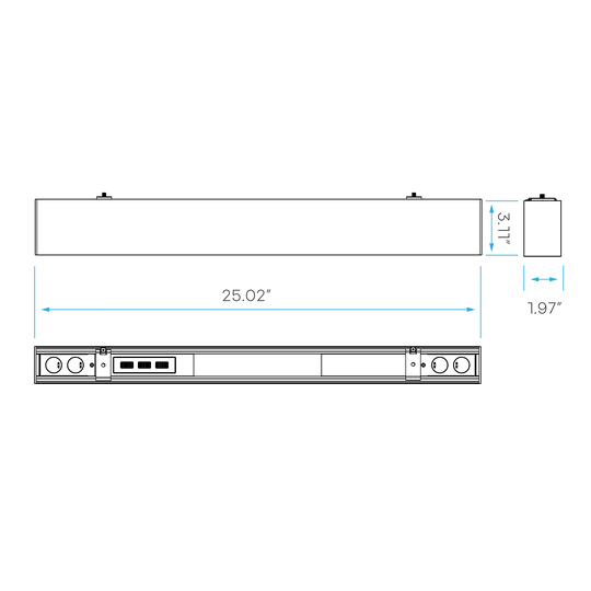 LR42605 2-foot architectural linkable linear LED fixture in white, up/down selectable
