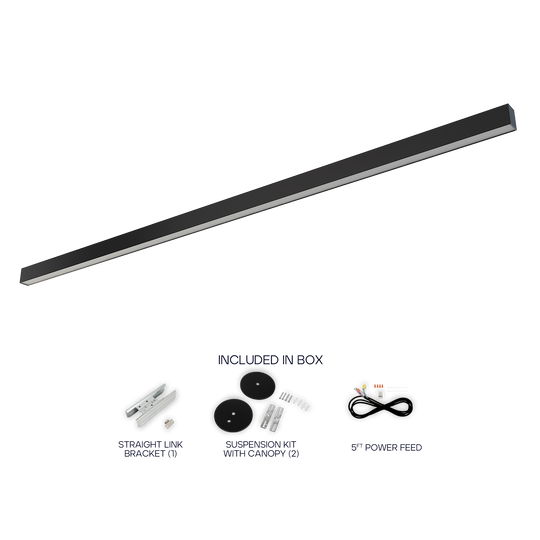 Commercial black 8-foot architectural LED linkable fixture