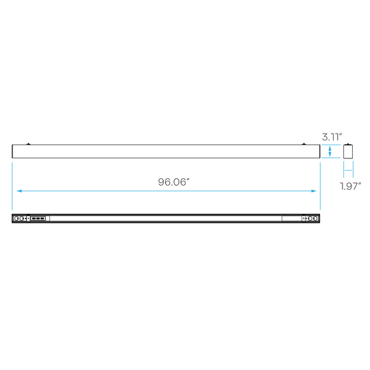 Up/down architectural LED linear fixture for commercial spaces