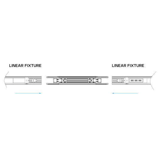 LR42618 black Architectural Linkable Linear 4-inch Connector for commercial linear lighting installations