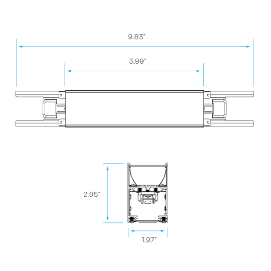 LR42618 black Architectural Linkable Linear 4-inch Connector for commercial linear lighting installations