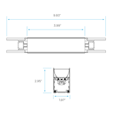 LR42618 black Architectural Linkable Linear 4-inch Connector for commercial linear lighting installations