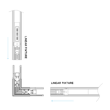 LR42623 Architectural Linkable Linear L-Connector in black for corner and angular linear lighting designs