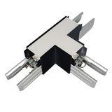 LR42625 black Architectural Linkable Linear T-Connector for commercial multi-directional lighting layouts