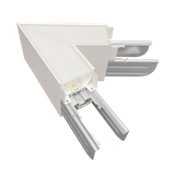 White architectural linear V60 degree connector LR42626