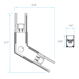 LR42629 Architectural Linkable Linear V120° Connector in black finish for modular linear lighting systems