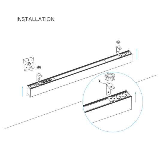 LR42630 white Architectural Linkable Linear L Wall Mount Kit for modular linear lighting systems