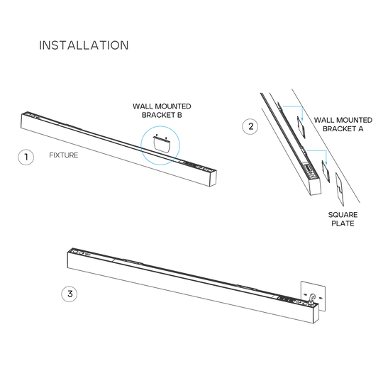 LR42631 white Architectural Linkable Linear Wall Mount Kit for modular linear lighting installation